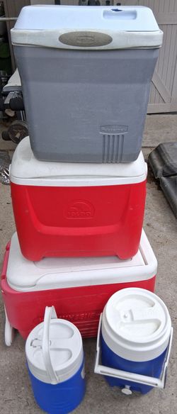 Ice coolers all sizes price vary from $5$10$15 big one with wheels was sold already all other ones are available