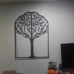 Brushed Metal Tree Of Life Wall Hanging 