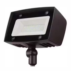 150W Equivalent Bronze Outdoor Integrated LED Flood Light, 5000 Lumens, Dusk to Dawn Light