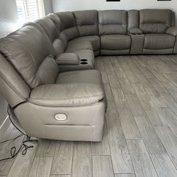 Big Sectional Couch Real Leather 