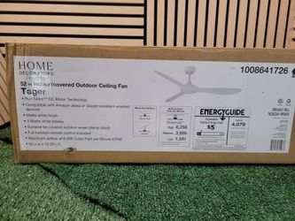 Brand New 52inches White Ceiling Fan - Indoor / Outdoor Use - Heat / AC - Cool