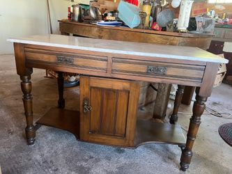 Antique wash basin with marble top