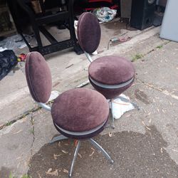 Pair Of Unique (ANTIQUE Swivel Chairs Industrialized