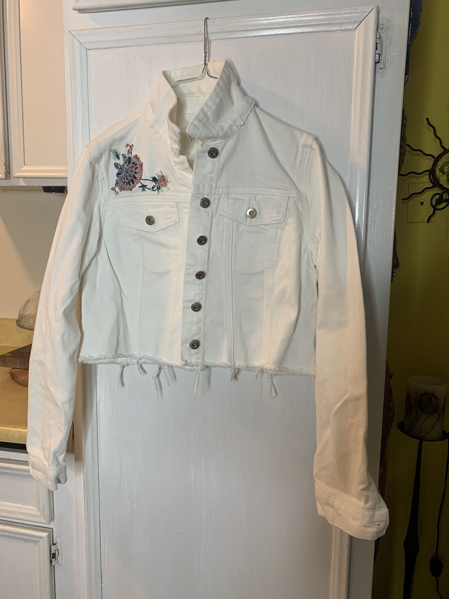 White Distressed Denim Jacket