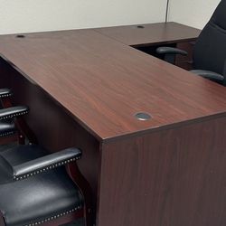 Cherry Wood L-shaped Desk 