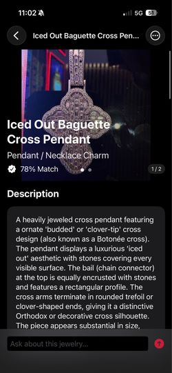 Iced Out Baguette Cross Pendant