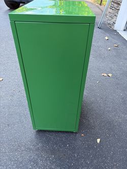 Green IKEA HELMER 6-drawer metal cabinet