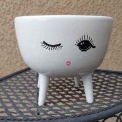 White Ceramic Decorative or Planter $20