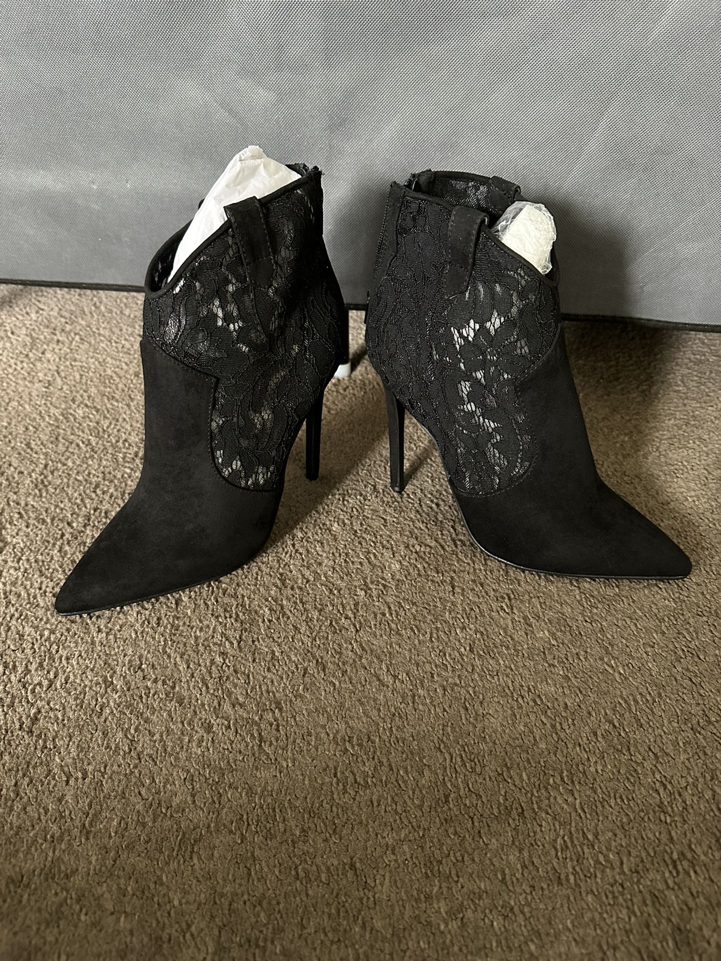 Lace Heel Boots
