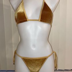 La Costanera Gold Velvet Bikini