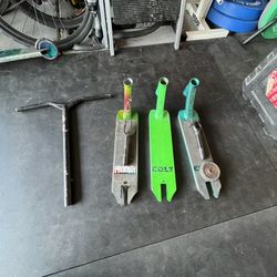 Scooter Decks, Handlebars, Forks, And All The Parts To The Forks