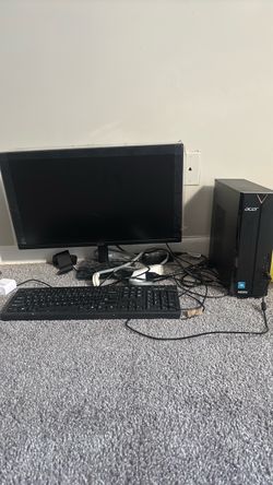Acer Gaming/Streaming PC Setup – Monitor + Webcam + Headset Included!