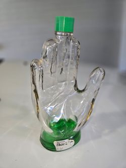 Mennen Skinbracer glass hand decanter,  1970s