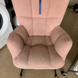 Pink Upholstered Rocking Chair – $25