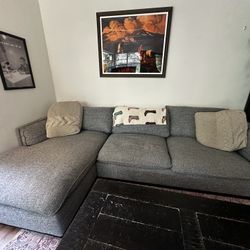Oversized Grey Cloud Sectional With Left Facing L - Comfy & Clean