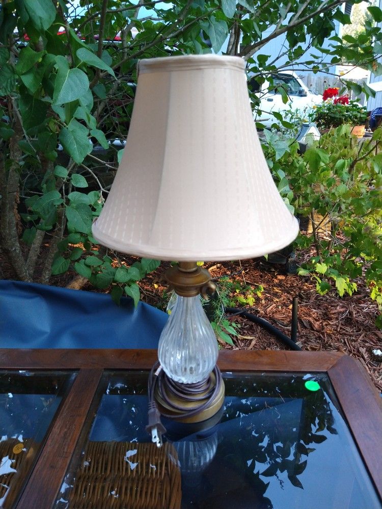 Blown Glass Vintage Lamp 16" Tall