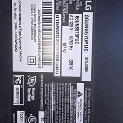 86 Inch LG 120hz Clear Motion  4k  & Bose Sound Touch 300 Sound Bar  Only