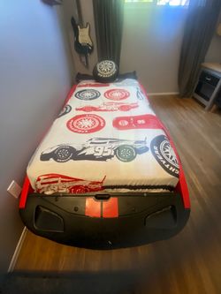 Kids car bed and bedroom set