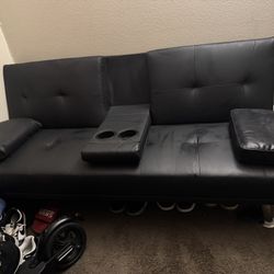 Black Leather Futon