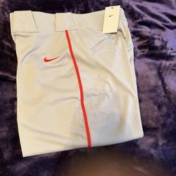 Nike Light Gray Pants with Red Detailing