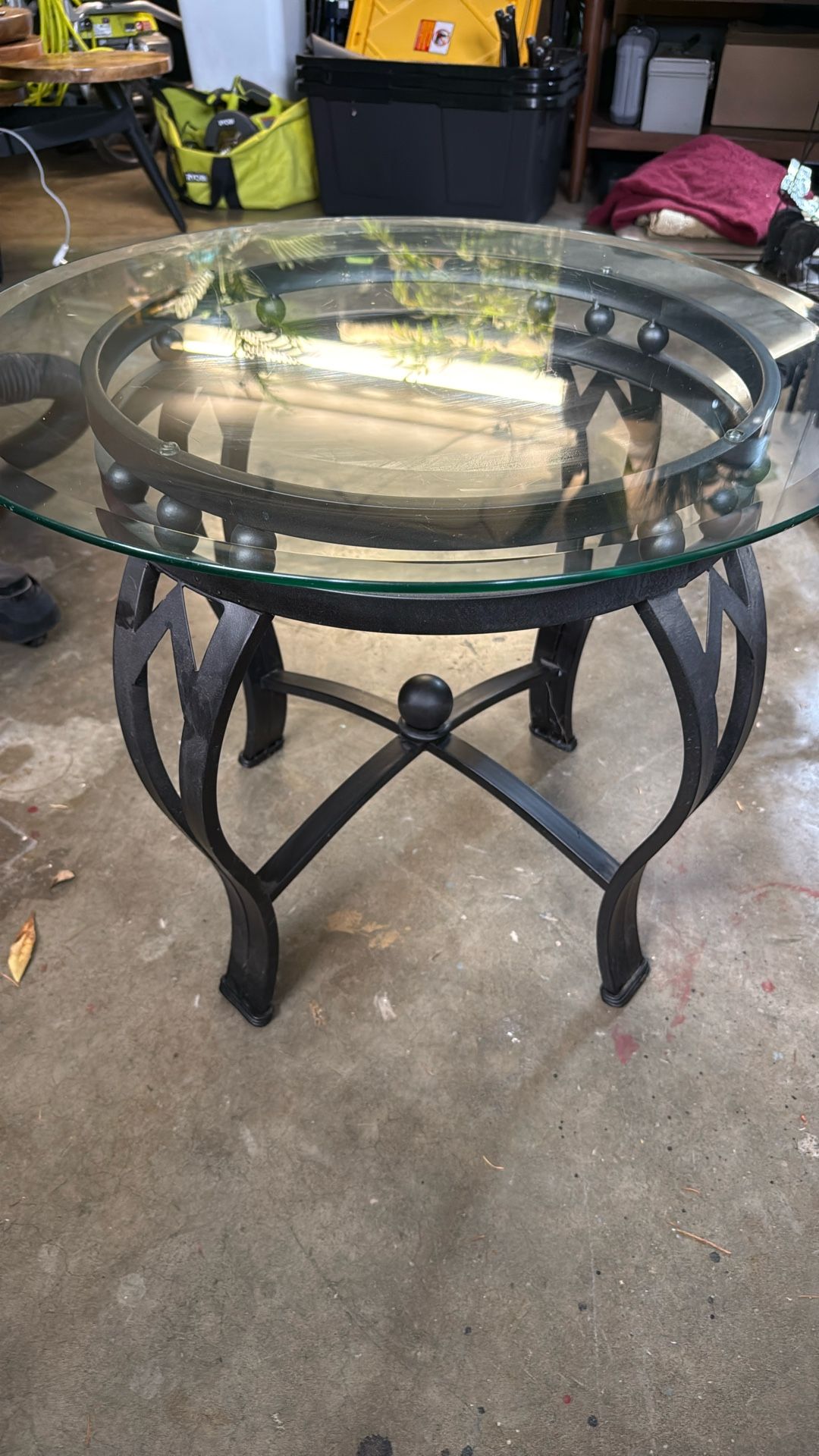 Glass End Table/Plant Stands Set Of 2