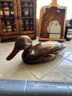 Solid wood hand painted decorative duck decoy