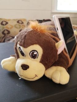 New cute stuffed monkey animal that holds kids tablet up to 10 inches.