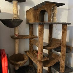 Cat Tree-needs Cleaning And Redoing Scratching Post 