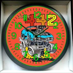 442 Oldsmobile Muscle Car Garage Shop Glow In The Dark Wall Clock New!