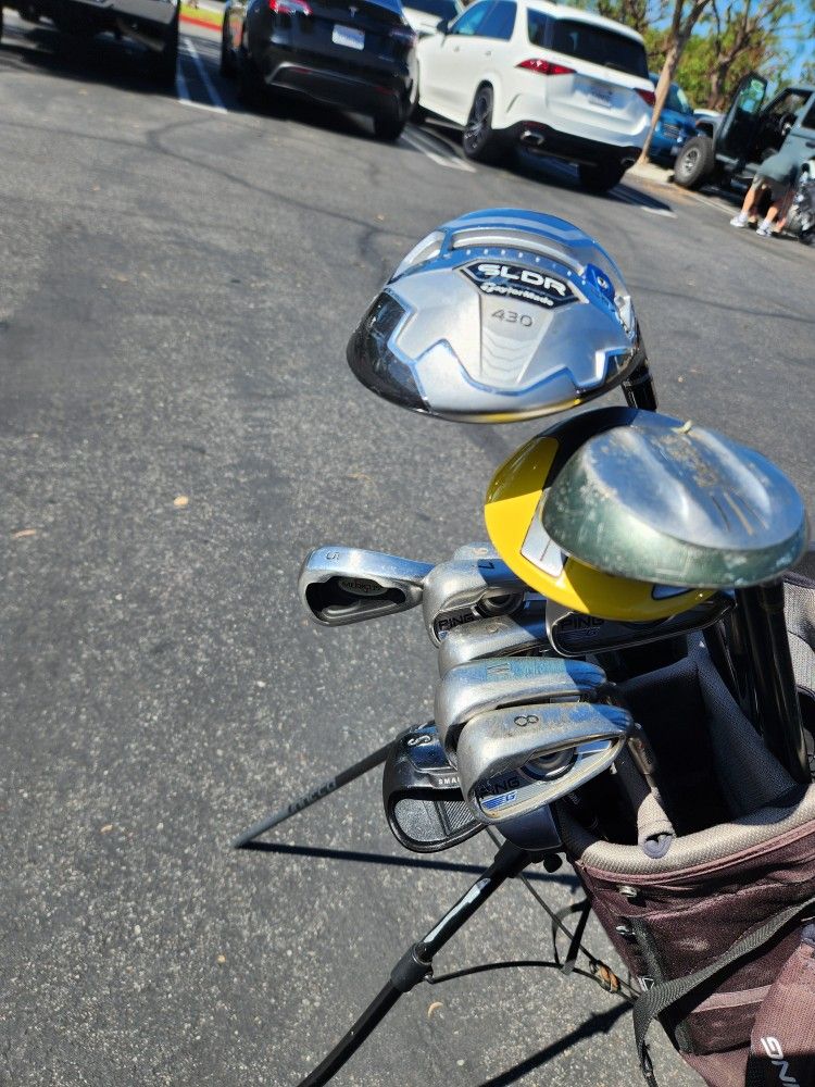 Super Forgiving Golf Clubs And Push Cart