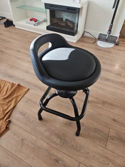 Black Faux Leather Swivel Bar Stool