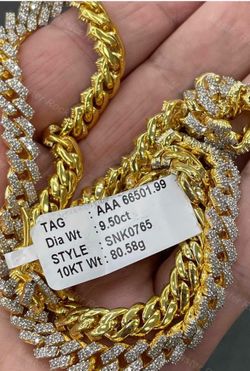 18" Necklace Moissanite Chain Cuban Tennis Chain Link Iced Out