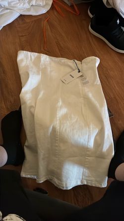 white denim mini dress size L