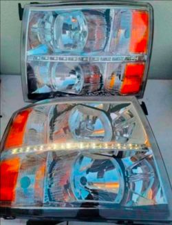 07-13 Chevrolet Silverado LED Headlights Luces Micas Calaveras Faros Faroles Chevy Headlamps
