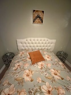 Queen mattress and end table