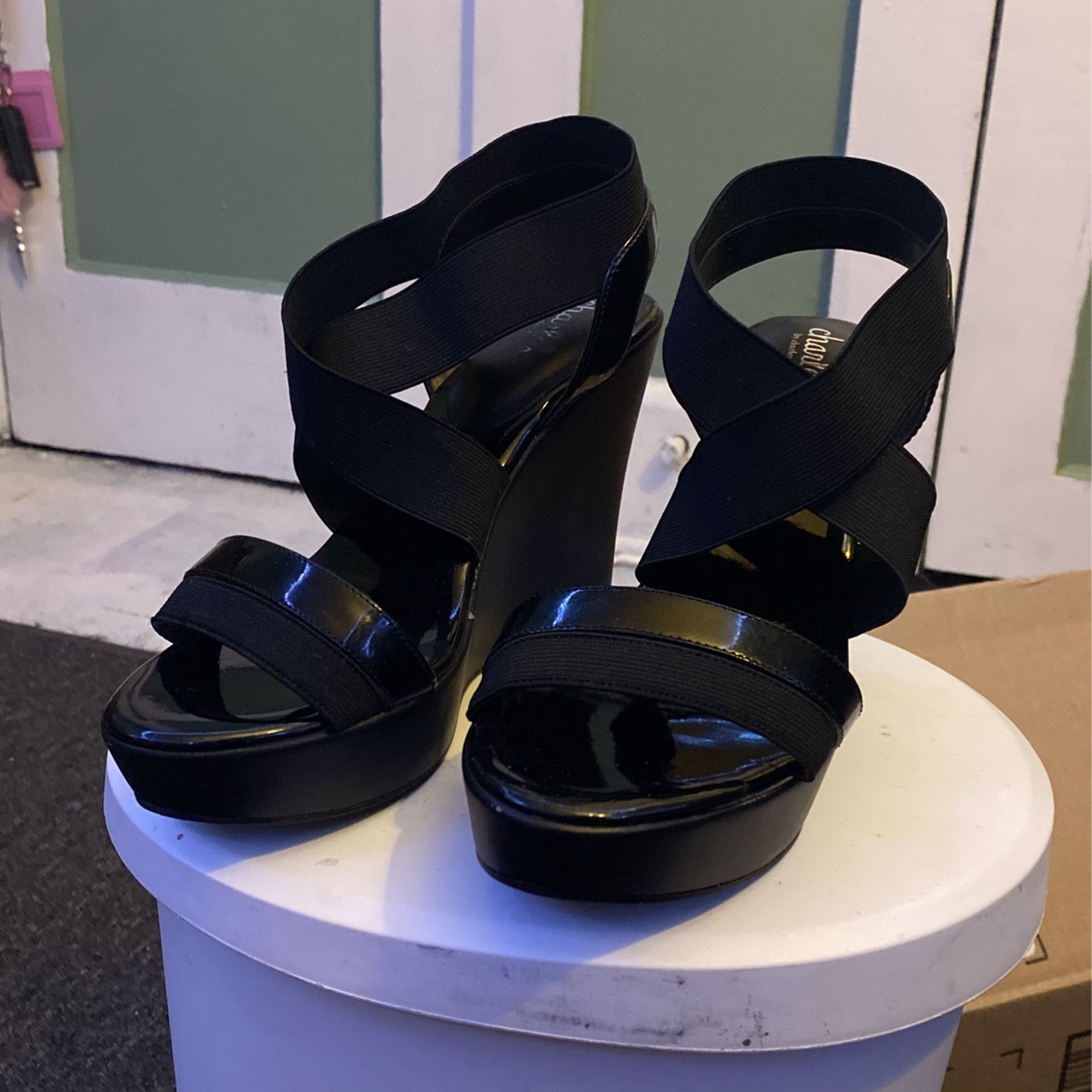 Charles By Charles David, Black, 8 1/2 Black Wedges