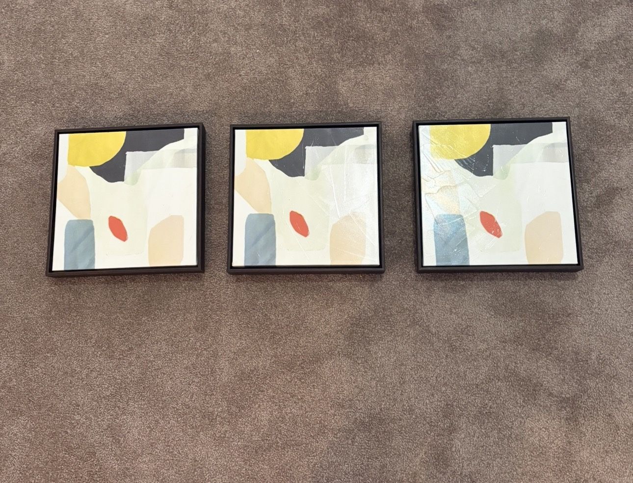 3 Abstract Paintings On Canvas 12”x12” ($5 Each Or $10 All Three)