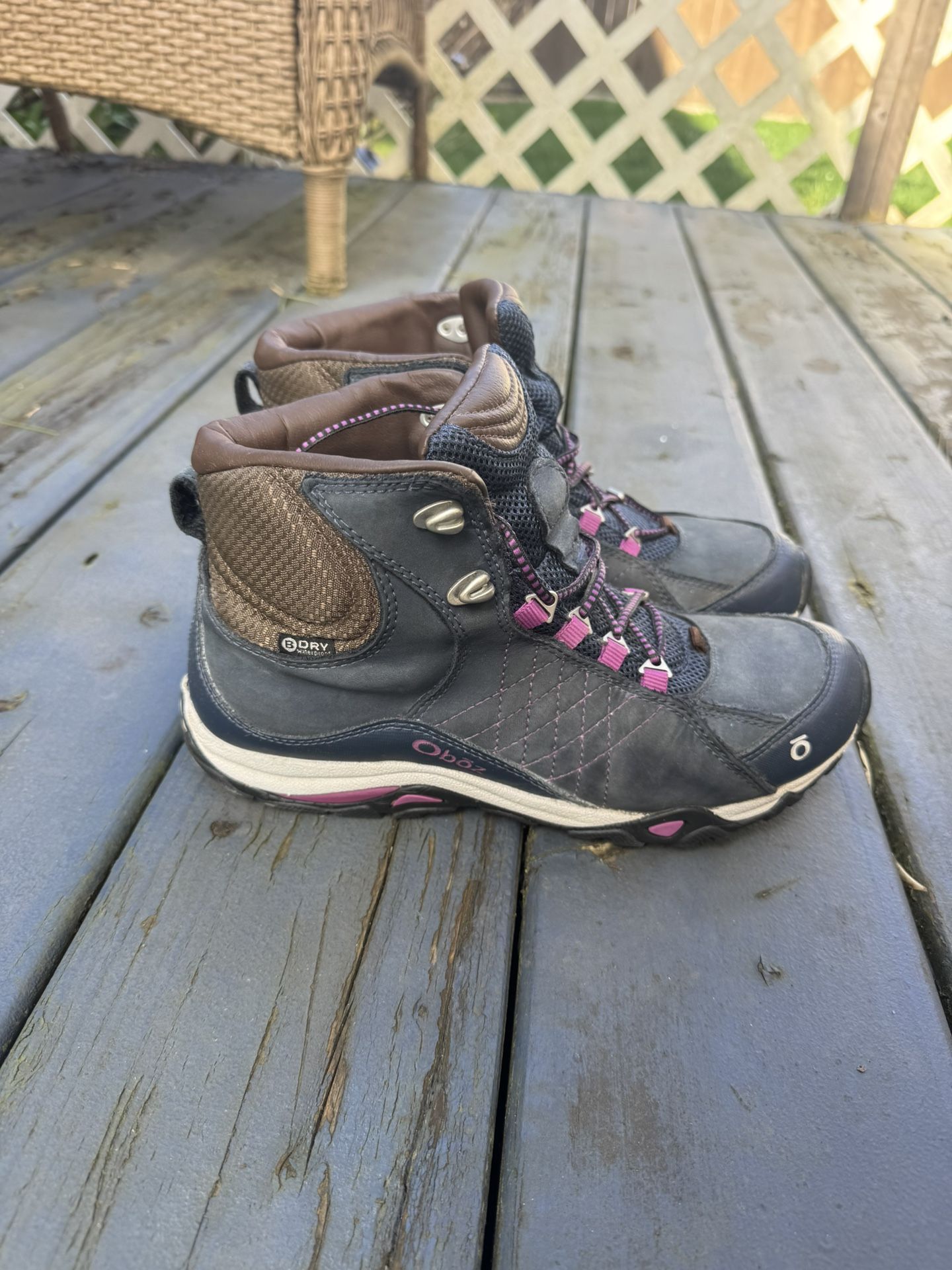 Oboz Sapphire Mid B-Dry Hiking Winter Boots, Blue Color Size 8,5