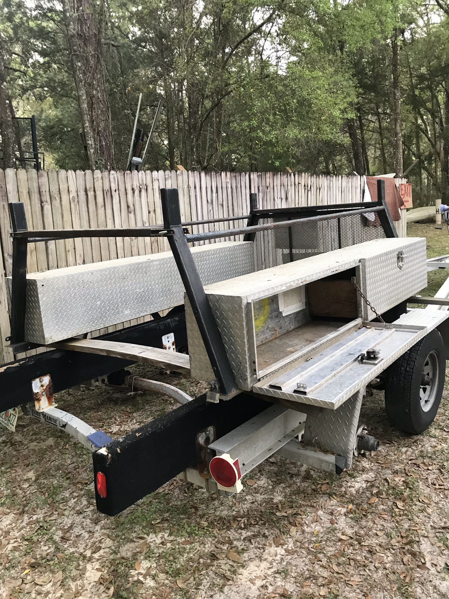 Ladder rack and toolboxes