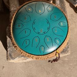 12” Steel Tongue Drum Malachite