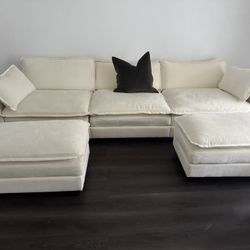 Sofa With 2 Ottomans 