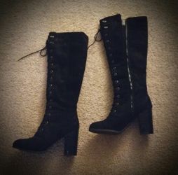 Black lace up boots size 8.5