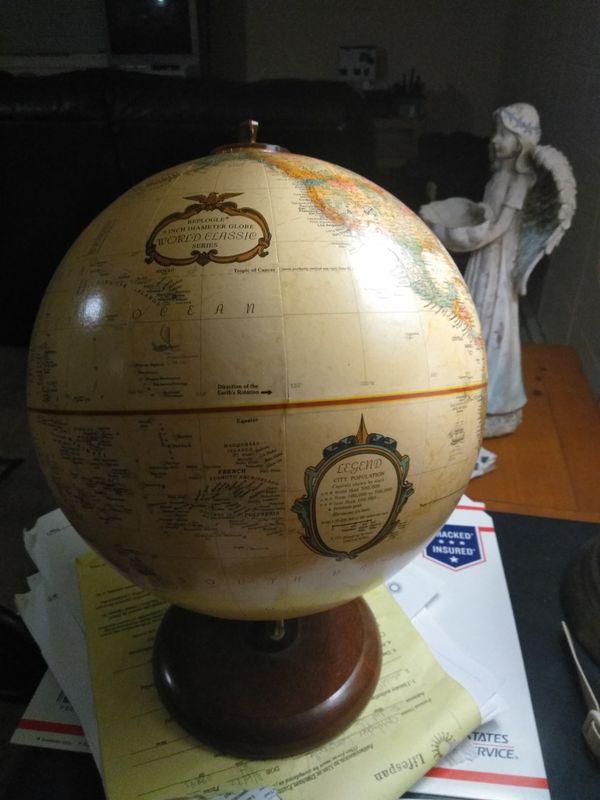 9 Forester Replogle Antique Ocean Desktop Globe For In West 30sold