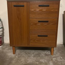 Mid Century Modern Teak Vanity(Laminate)/ Bathroom Vanity MCM 30” New Condition. 