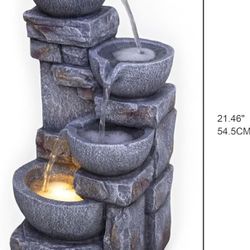 Modern Bowls Fountain with Led Lights