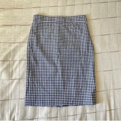 J. Crew No. 2 Pencil Skirt in Micro Gingham Black and White Checkered Skirt