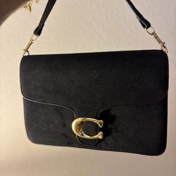 Suede coach Black Bag