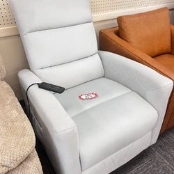 Glider with Massager, Swivel Glider with Massager, Easy assembly Glider Chair, Mist gray, New