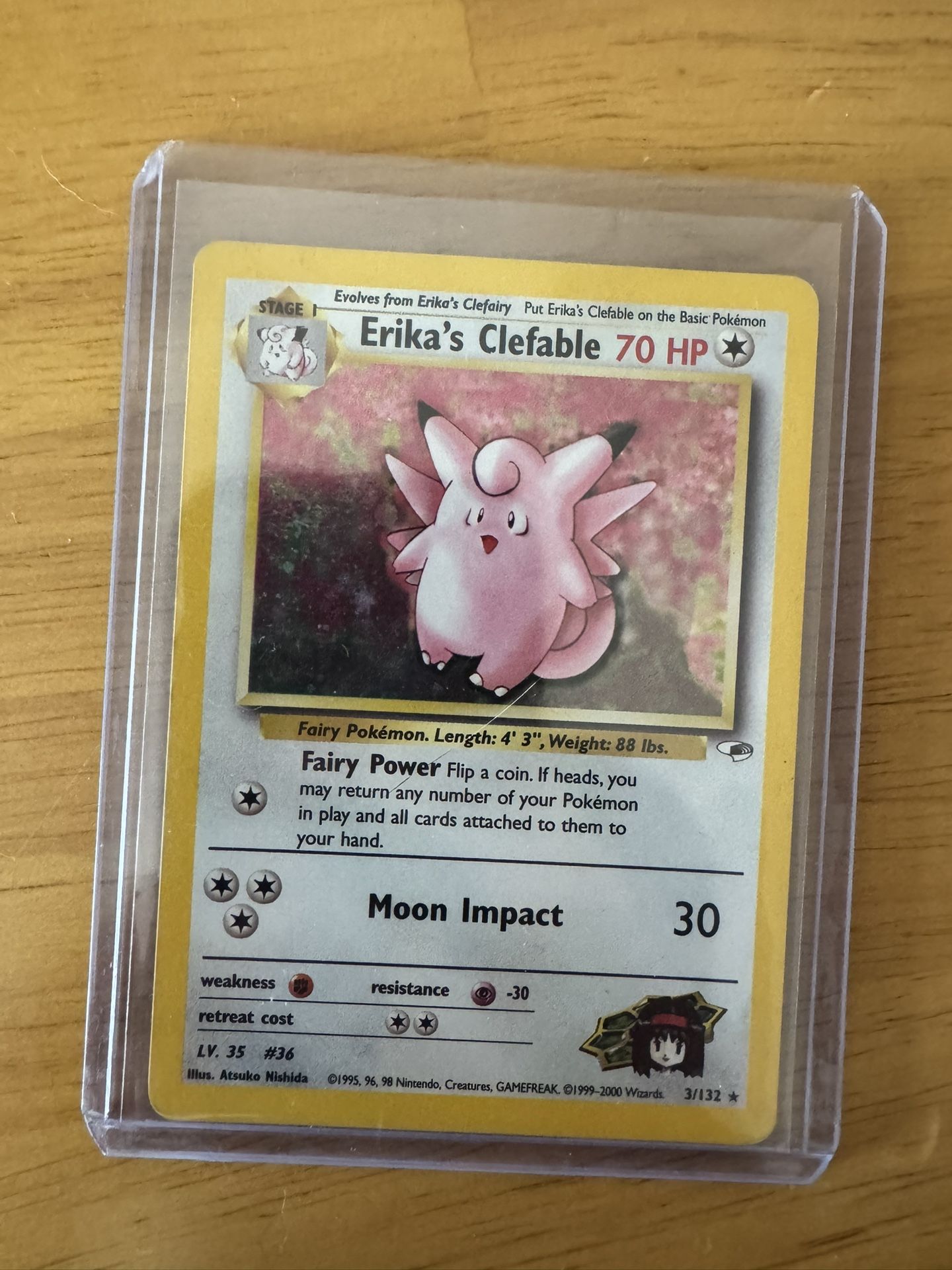 Erika's clefable Vintage Pokemon Card
