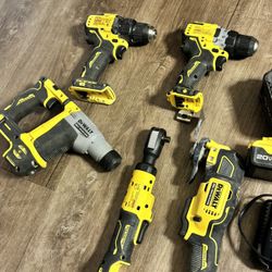 Dewalt 12 V Drill, Impact Multitool, Ratchet, Rotary Hammer, Two Batteries And Charger300$